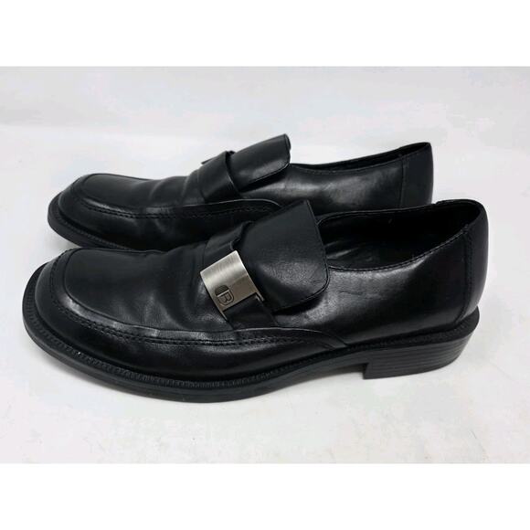 Kenneth Cole Reaction Black Leather Buckle Loafers Men's Size 10 - Picture 1 of 9